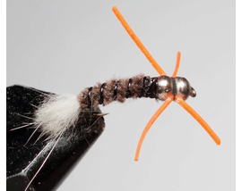 Нимфа Double bead rubber leg brown